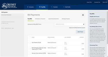 online banking screen with ill payment